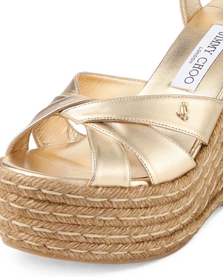 Jimmy Choo Korra 100 goudkleurige metallic nappa leren sleehak - Foto 5