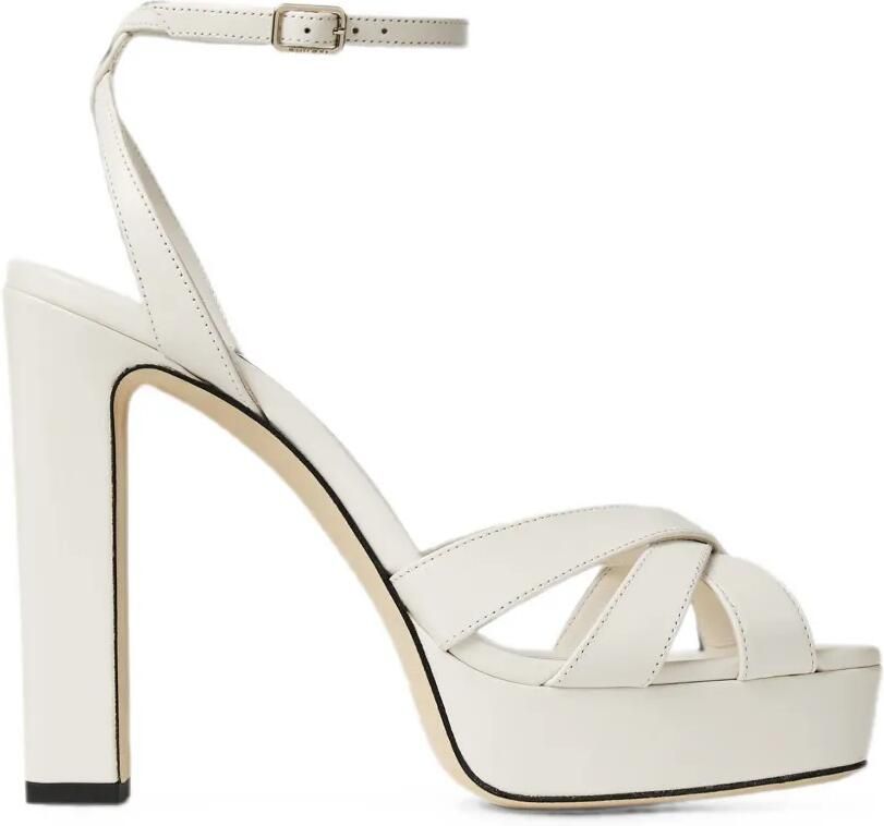 Jimmy Choo Kove 120 latte sandalen van nappaleer met plateauzool Beige