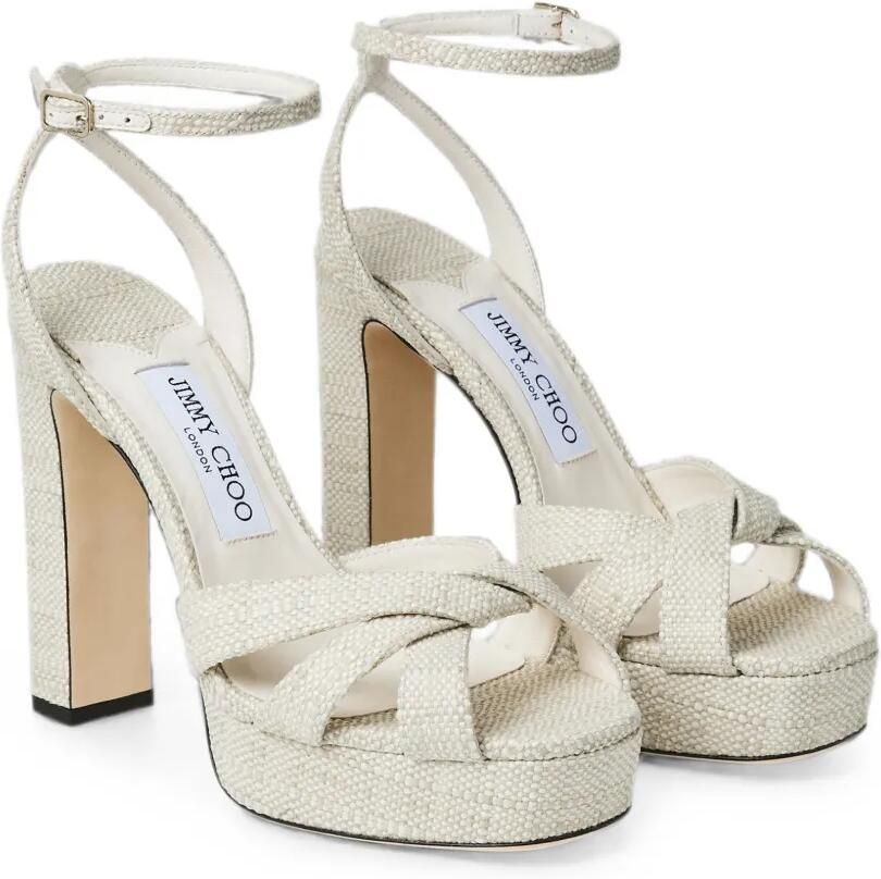 Jimmy Choo Kove 120 sandalen met plateauzool en raffia-effect Beige - Foto 4