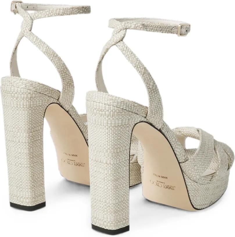 Jimmy Choo Kove 120 sandalen met plateauzool en raffia-effect Beige - Foto 3