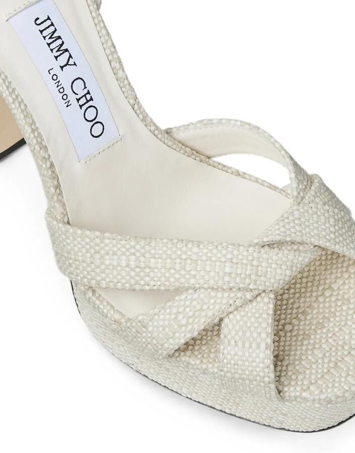 Jimmy Choo Kove 120 sandalen met plateauzool en raffia-effect Beige - Foto 5