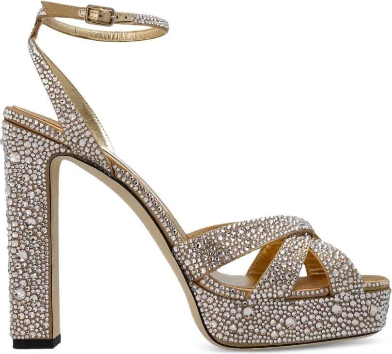 Jimmy Choo Kove sandalen verfraaid met kristallen Beige
