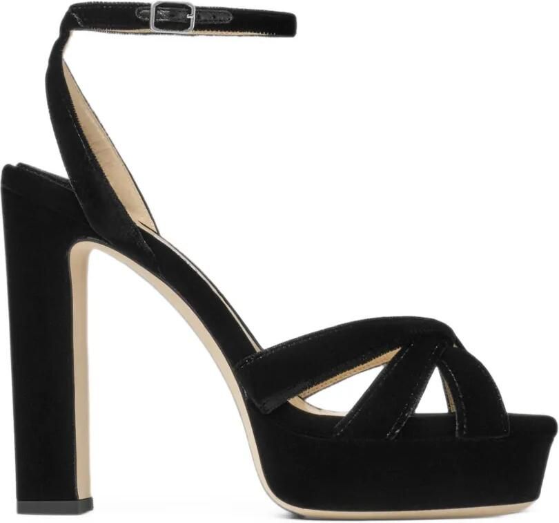 Jimmy Choo Kove velvet platform sandals Zwart