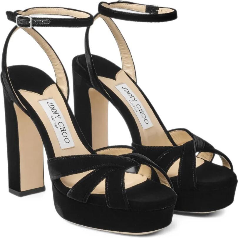 Jimmy Choo Kove velvet platform sandals Zwart - Foto 5