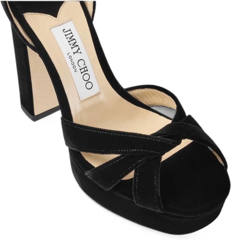 Jimmy Choo Kove velvet platform sandals Zwart - Foto 3