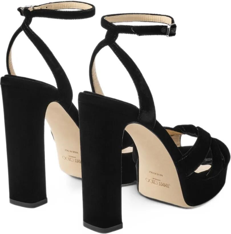 Jimmy Choo Kove velvet platform sandals Zwart - Foto 4
