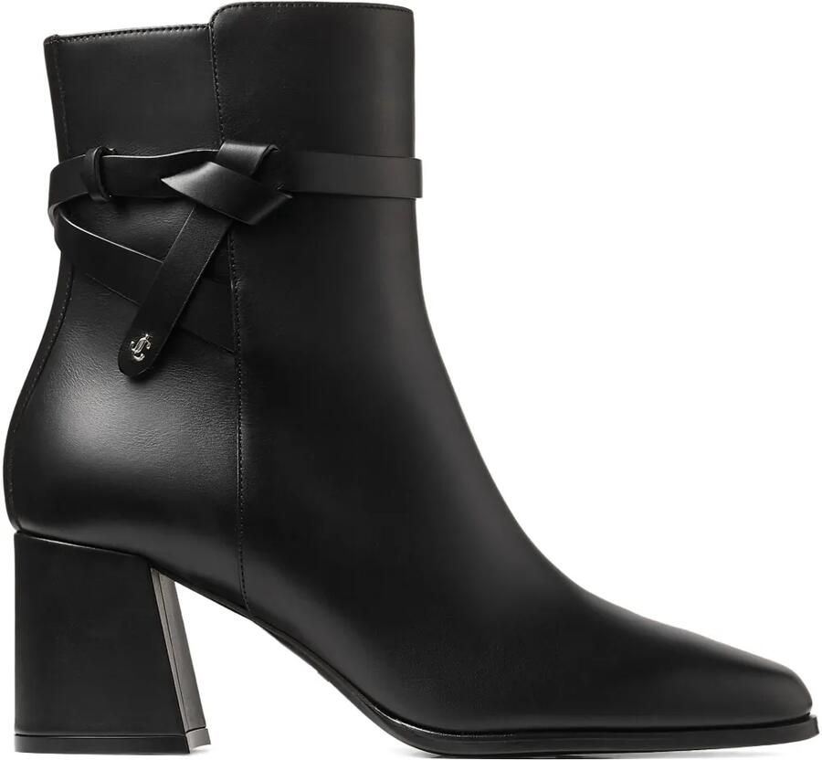 Jimmy Choo Lawton 65 mm laarzen met blokhak en gevlochten band Zwart