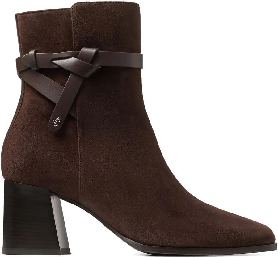 Jimmy Choo Lawton 65 mm leren laarzen met geknoopt bandje Bruin