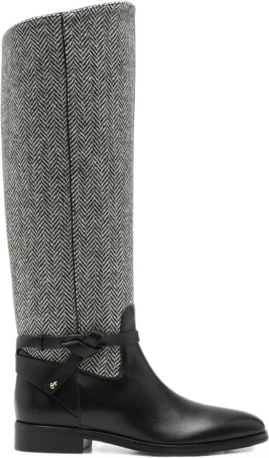 Jimmy Choo Lawton knielaarzen met visgraat-patroon Zwart