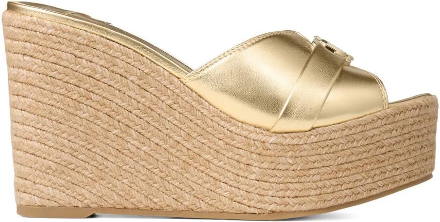 Jimmy Choo Leda slippers met sleehak Goud