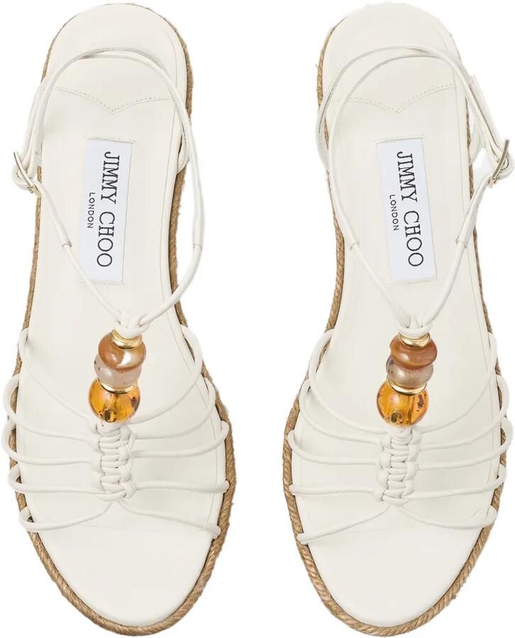 Jimmy Choo Lemi 50 latte mix nappa leren sleehak met kralen Wit - Foto 3