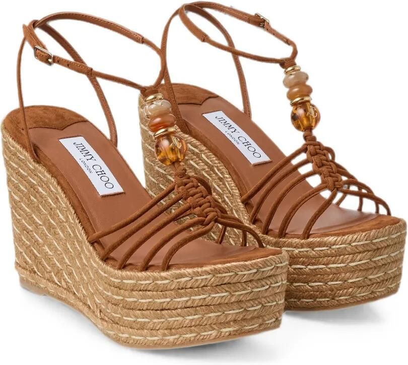 Jimmy Choo Lemi espadrilles verfraaid met kralen Bruin - Foto 4