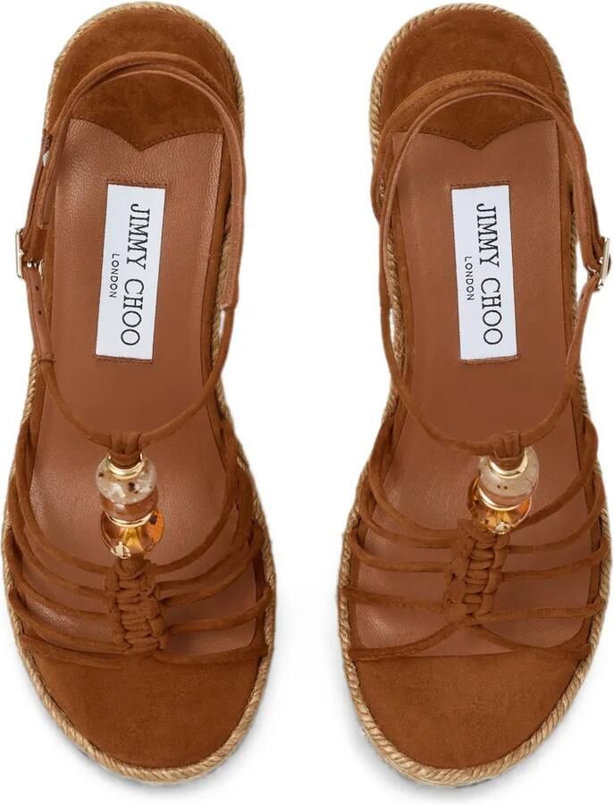 Jimmy Choo Lemi espadrilles verfraaid met kralen Bruin - Foto 2