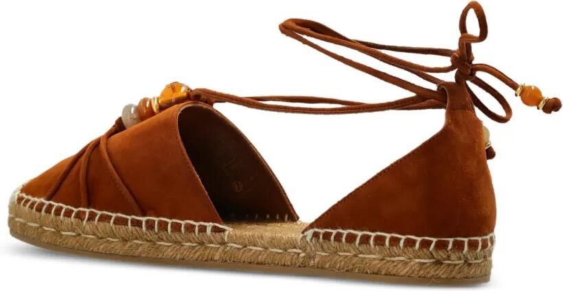 Jimmy Choo Lemi leren ballerina's verfraaid met kralen Bruin - Foto 4