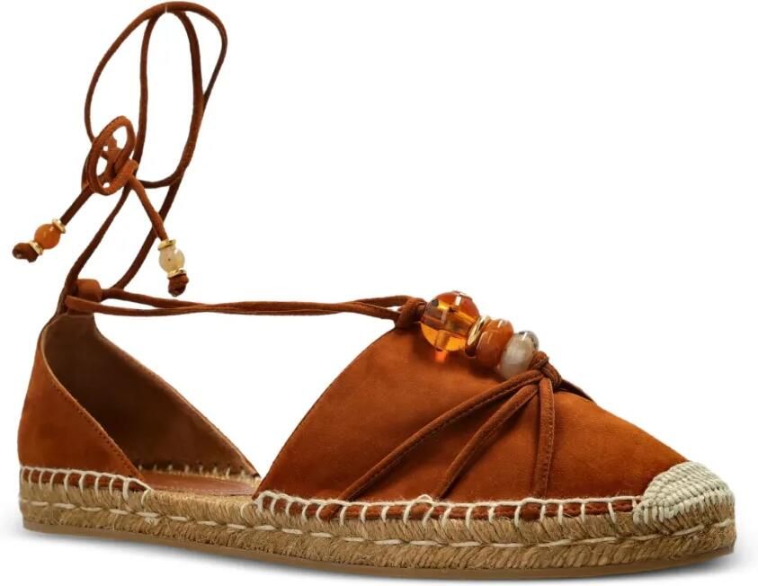 Jimmy Choo Lemi leren ballerina's verfraaid met kralen Bruin - Foto 2