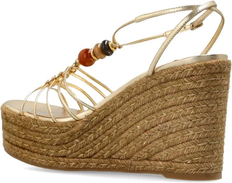 Jimmy Choo Lemi Wedge 50 sandalen verfraaid met kralen Goud - Foto 3
