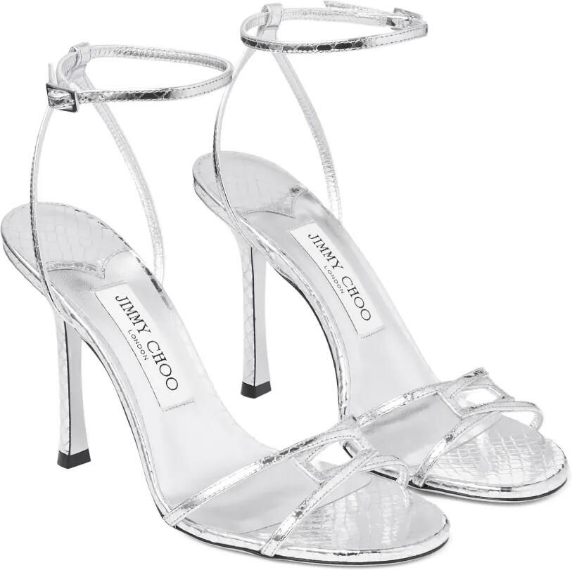 Jimmy Choo Leo 100 leren sandalen Zilver