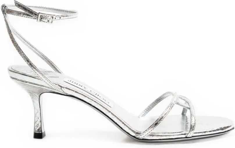Jimmy Choo Leo 65 suède sandalen Zilver