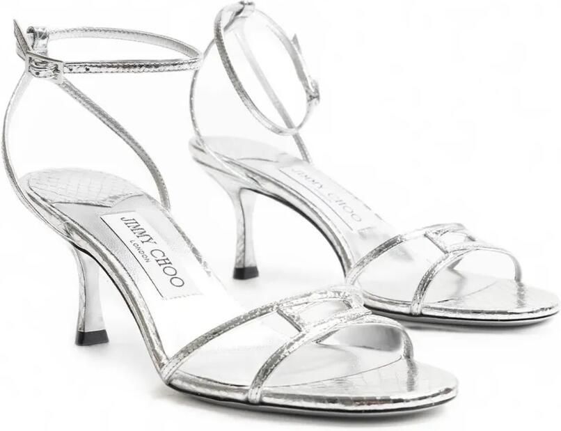 Jimmy Choo Leo 65 suède sandalen Zilver - Foto 4