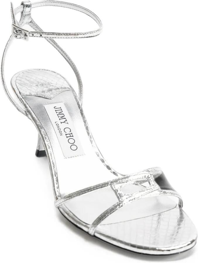Jimmy Choo Leo 65 suède sandalen Zilver - Foto 3