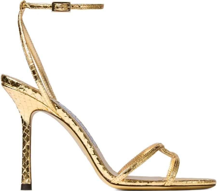 Jimmy Choo Leo metallic sandalen met hak Goud
