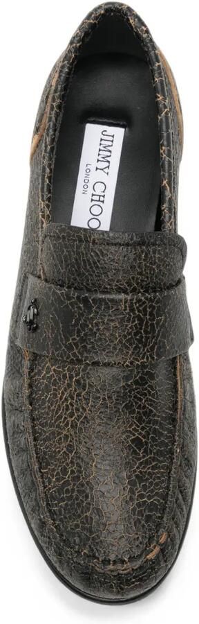 Jimmy Choo Leren loafers met gebarsten effect Bruin - Foto 2