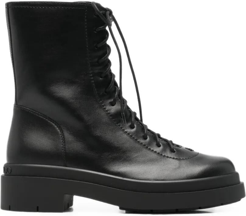 Jimmy Choo Leren veterlaarzen Zwart