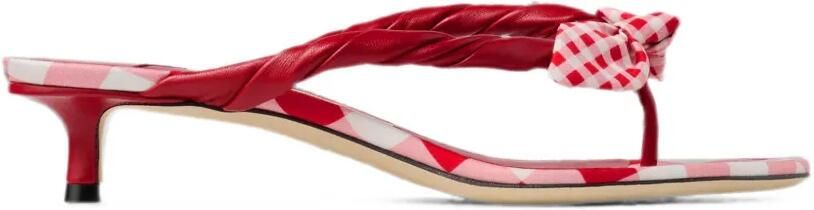 Jimmy Choo Liss 35 gevlochten muiltjes met strik Rood