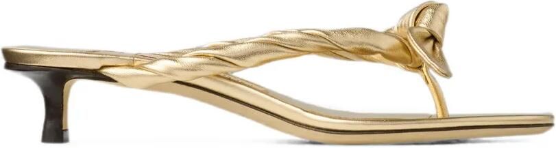 Jimmy Choo Liss 35 muiltjes met gedraaide strik Goud