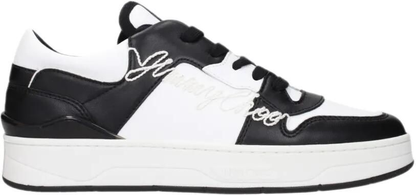 Jimmy Choo logo-embroidered panelled sneakers Zwart