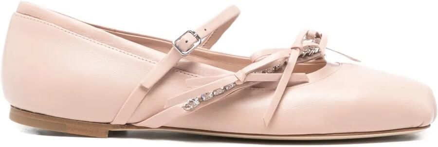 Jimmy Choo Loli Ballerina's verfraaid met kristallen Roze