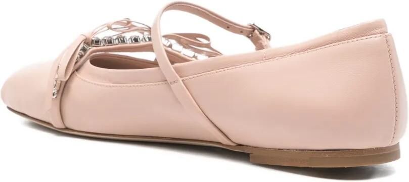 Jimmy Choo Loli Ballerina's verfraaid met kristallen Roze - Foto 4
