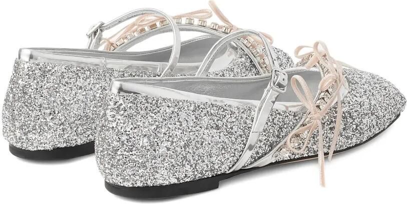 Jimmy Choo Loli ballerina's Zilver