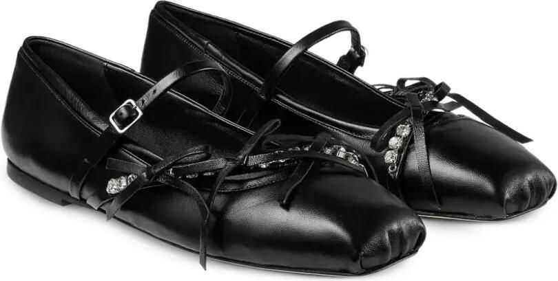 Jimmy Choo Loli crystal-embellished ballet flats Zwart - Foto 4