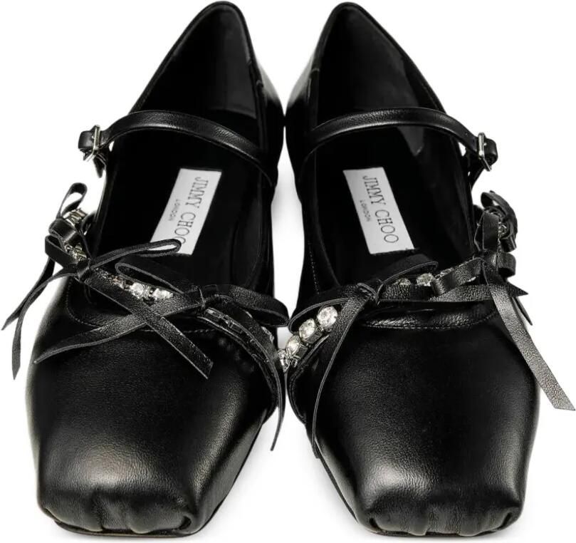 Jimmy Choo Loli crystal-embellished ballet flats Zwart - Foto 3