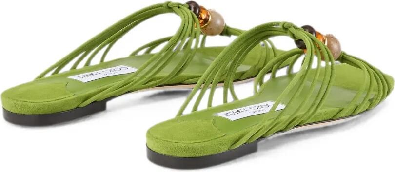 Jimmy Choo Lova muiltjes en platte klavermix suède ballerina's met kralen Groen - Foto 3