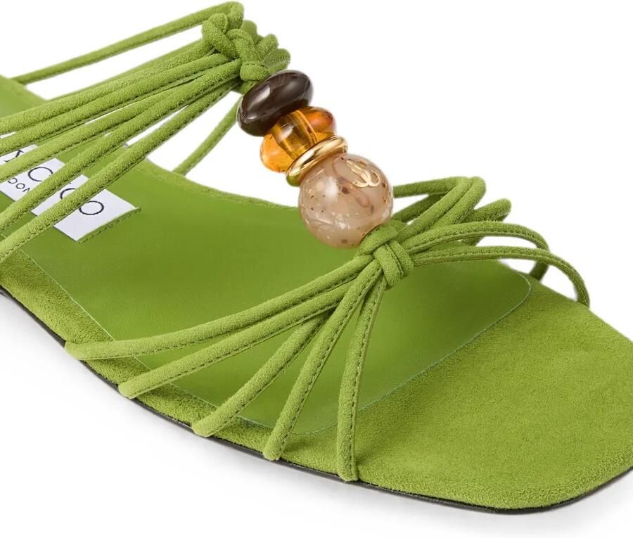Jimmy Choo Lova muiltjes en platte klavermix suède ballerina's met kralen Groen - Foto 2