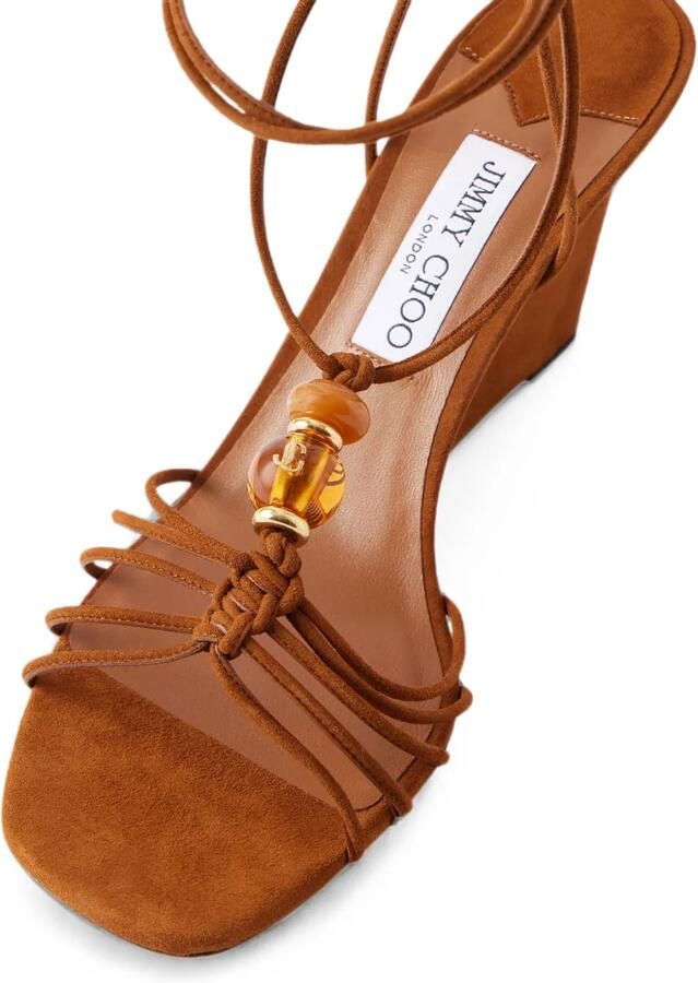 Jimmy Choo Lova suède sleehaksandalen verfraaid met kralen Bruin - Foto 3