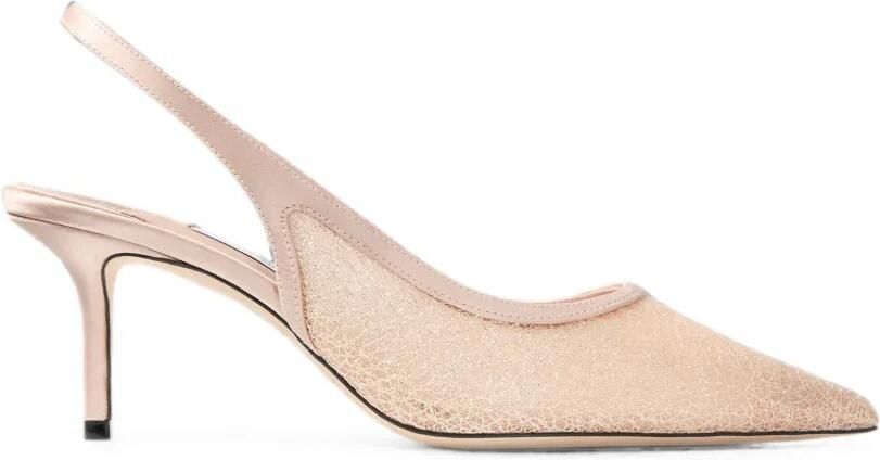 Jimmy Choo Love 65 macaron slingback pumps met glitters Roze