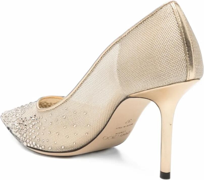 Jimmy Choo Love crystal-embellished mesh pumps Beige - Foto 3