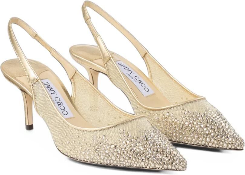 Jimmy Choo Love crystal-embellished slingback pumps Goud - Foto 2