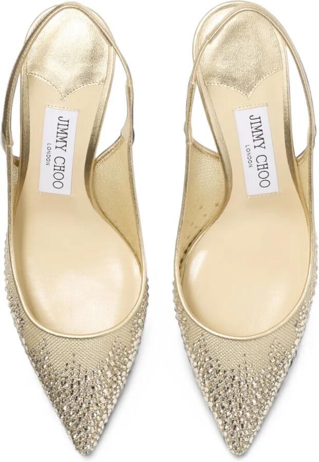 Jimmy Choo Love crystal-embellished slingback pumps Goud - Foto 3