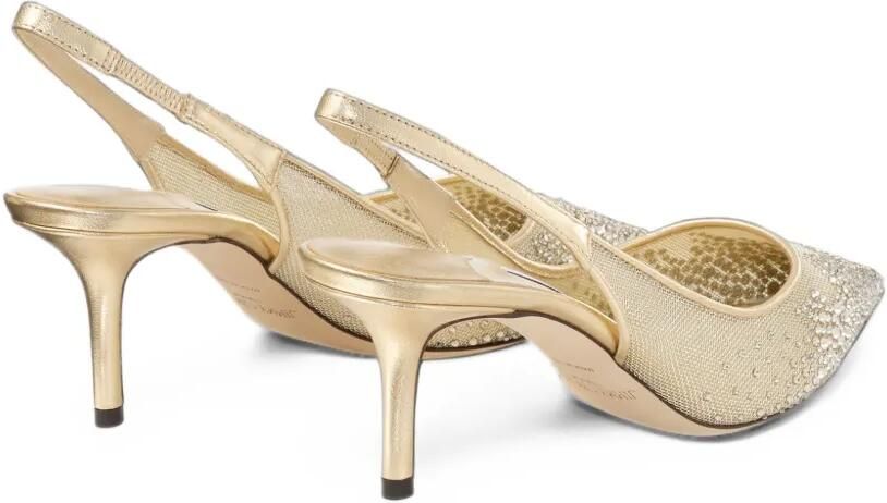 Jimmy Choo Love crystal-embellished slingback pumps Goud - Foto 4