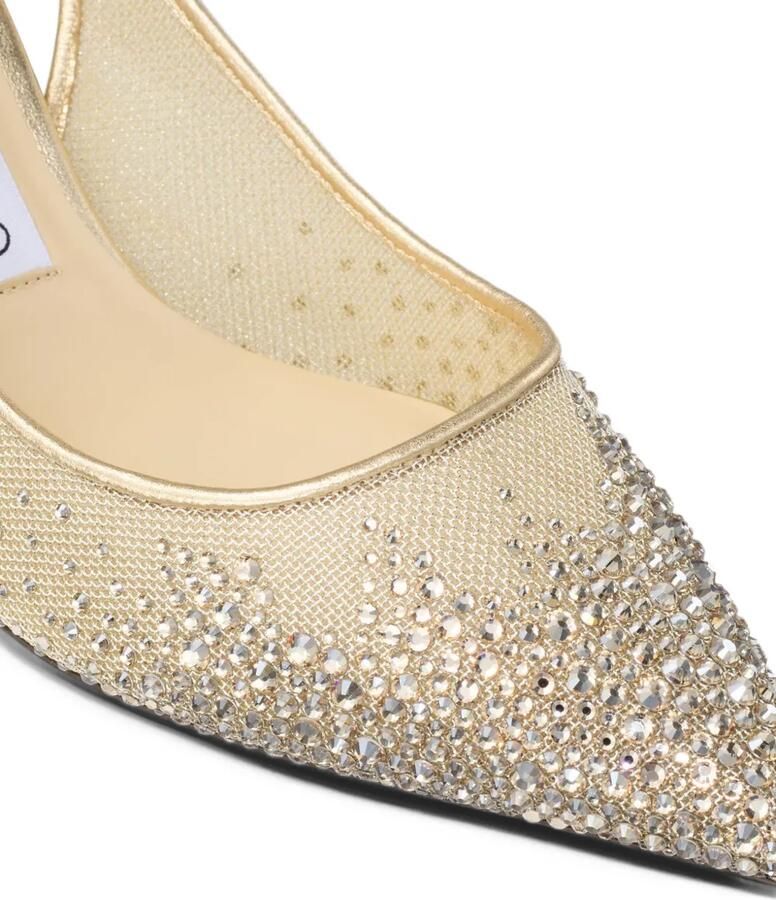 Jimmy Choo Love crystal-embellished slingback pumps Goud - Foto 5