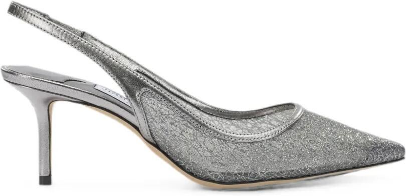 Jimmy Choo Love slingback pumps met glitters Zilver