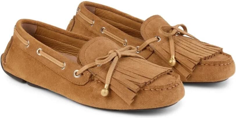 Jimmy Choo Manon suède loafers met franje Bruin - Foto 2