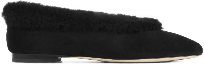 Jimmy Choo Margot ballerina's met lammy afwerking Zwart