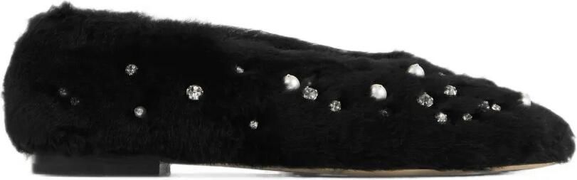 Jimmy Choo Margot ballerina's verfraaid met kristallen Zwart