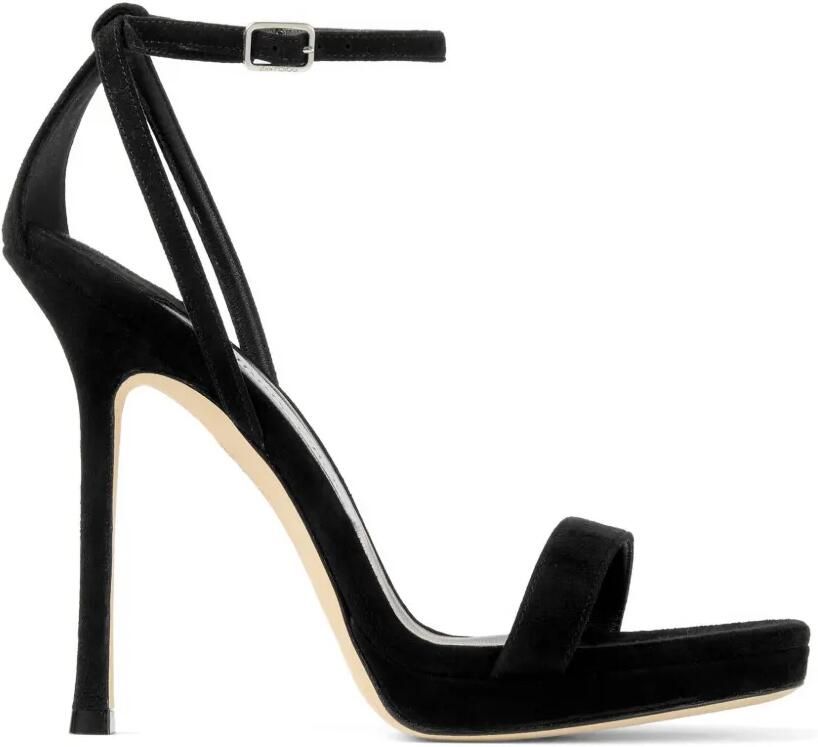 Jimmy Choo Moza 120 sandalen met enkelbandjes en plateauzool Zwart