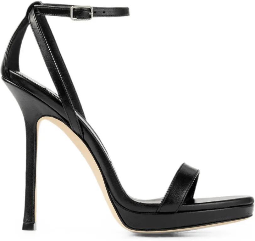 Jimmy Choo Moza 120 sandalen met enkelbandjes en plateauzool Zwart
